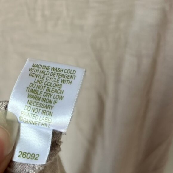 Eileen Fisher Sleepwear by Garnet Hill Tan Nightgown Women's Small - Picture 6 of 6